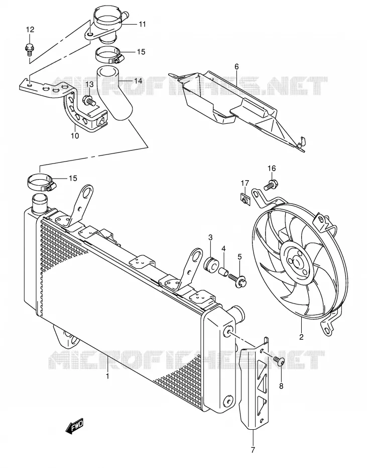 RADIATEUR Suzuki MOTO 1000 SV 2005  SV1000SK5(E2)