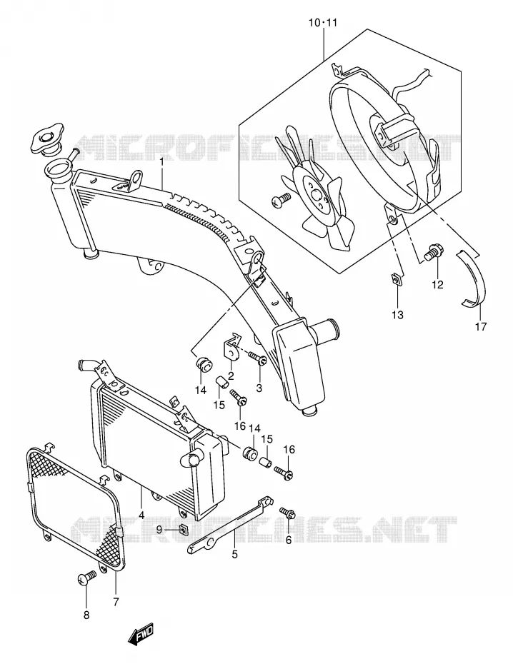 RADIATEUR Suzuki MOTO 1000 TL-R 1998  TL1000RW(E2)