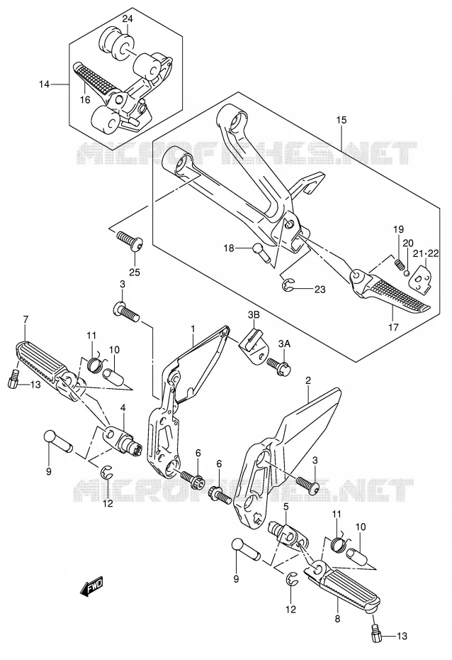 REPOSE PIED (MODELE K3) Suzuki MOTO 650 SV-S 2004  SV650SUK4(E2)