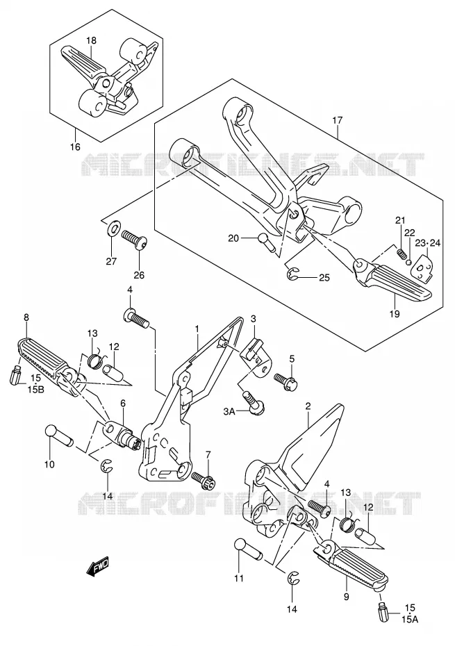 REPOSE PIED (MODELE K4/K5) Suzuki MOTO 1000 SV 2005  SV1000S1K5(E2)