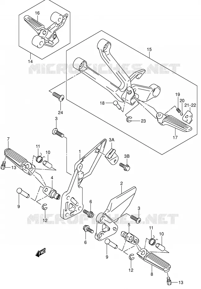 REPOSE PIED (SV1000S/S1/S2K3) Suzuki MOTO 1000 SV 2004  SV1000SK4(E2)