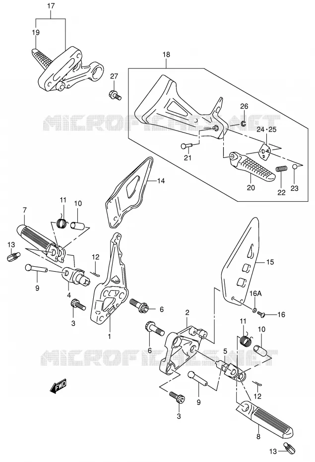 REPOSE PIED Suzuki MOTO 650 SV 1999  SV650X(E2)