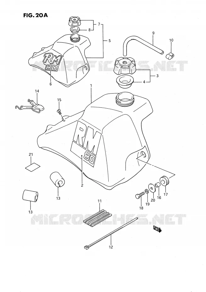 RESERVOIR D'ESSENCE (MODELE J/K) Suzuki MOTO 80 RM 1994  RM80XR(E2)