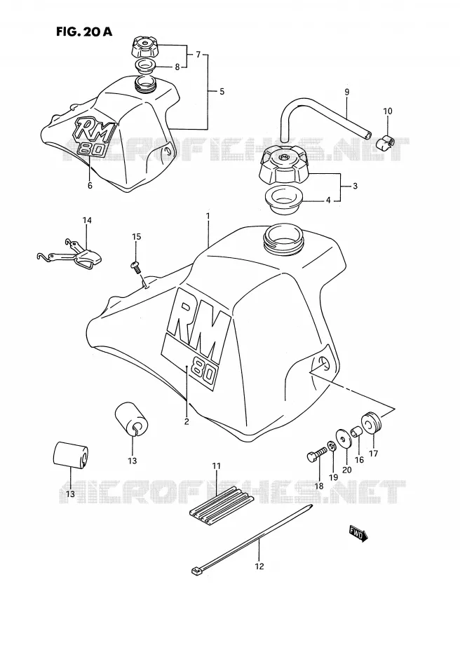 RESERVOIR D'ESSENCE (MODELE J/K) Suzuki MOTO 80 RM 1995  RM80S(E3)