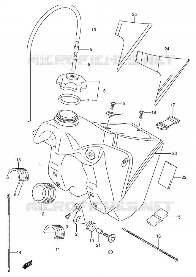 RESERVOIR D'ESSENCE (MODELE K1/K2/K3) Suzuki MOTO 125 RM 2005  RM125K5(E3/E28)