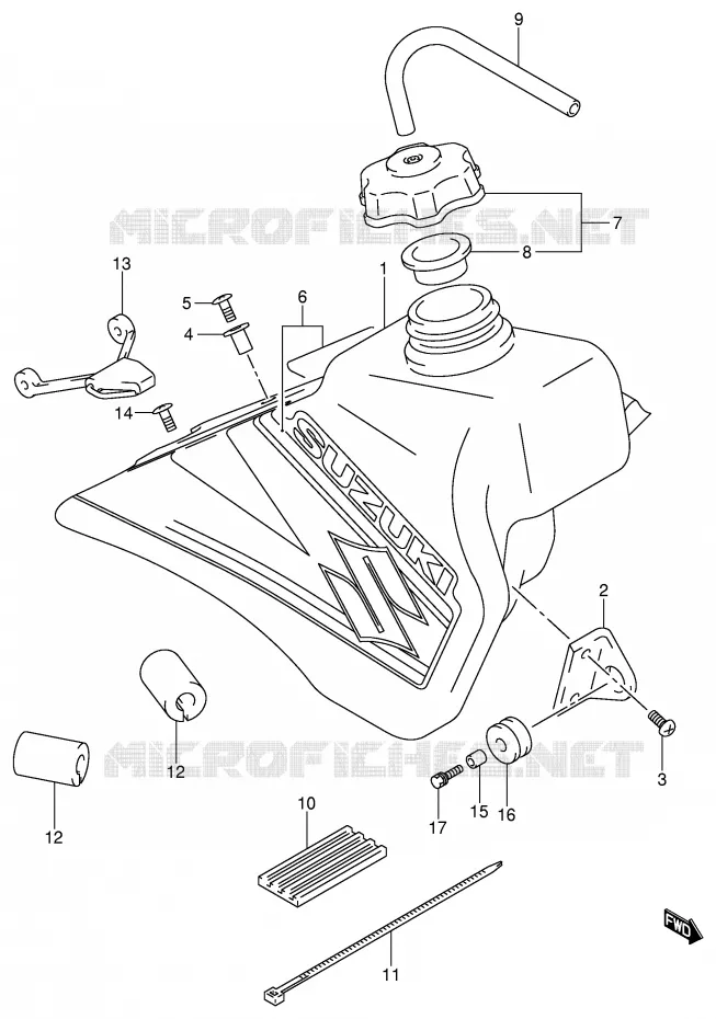 RESERVOIR D'ESSENCE (MODELE K2) Suzuki MOTO 85 RM 2004  RM85LK4(P3/P28)