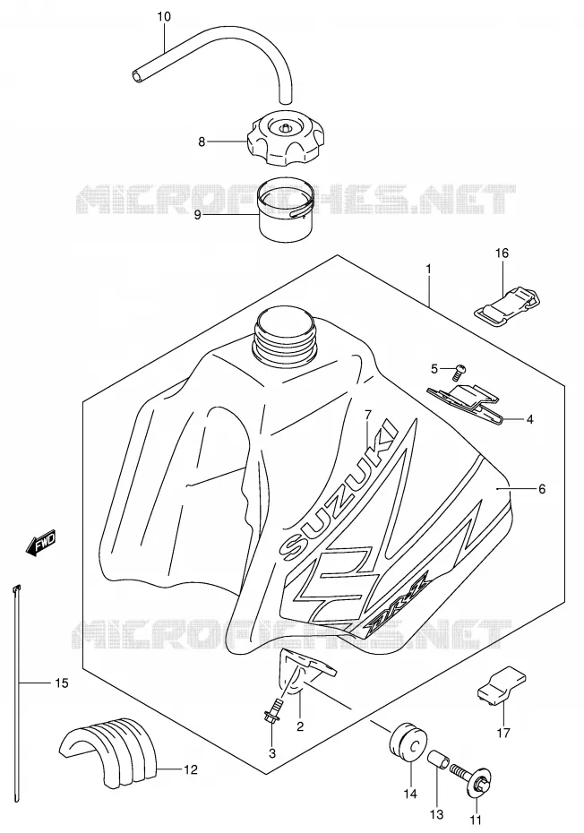 RESERVOIR D'ESSENCE (MODELE K3) Suzuki MOTO 250 DR-Z 2001  DR-Z250K1(E3/E28)