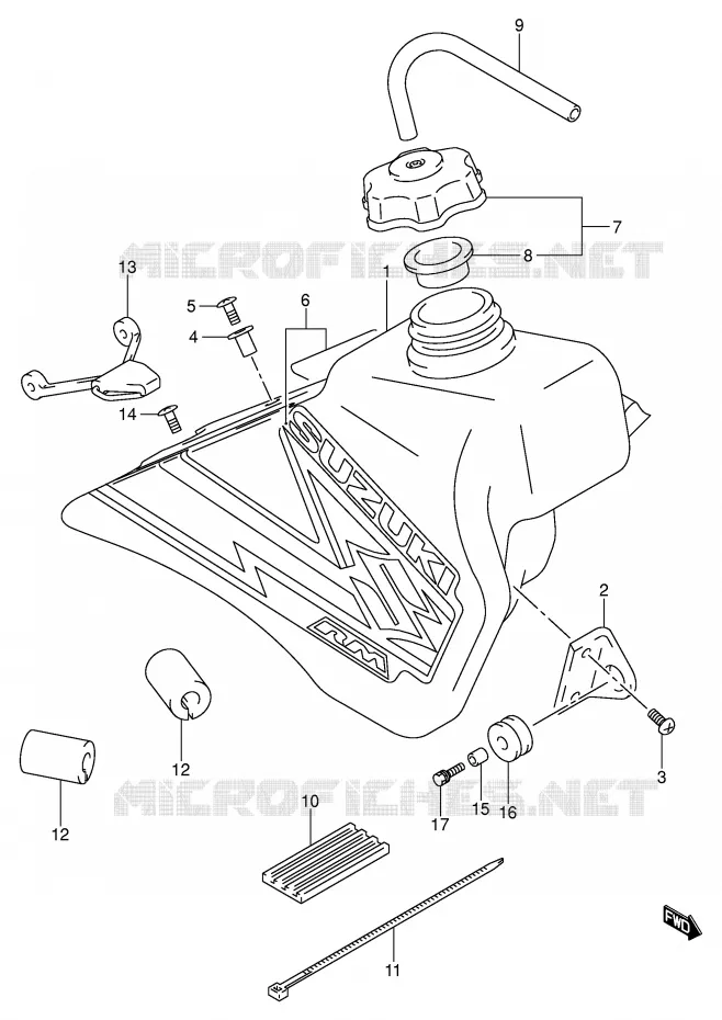 RESERVOIR D'ESSENCE (MODELE K3) Suzuki MOTO 85 RM 2003  RM85LK3(P3/P28)