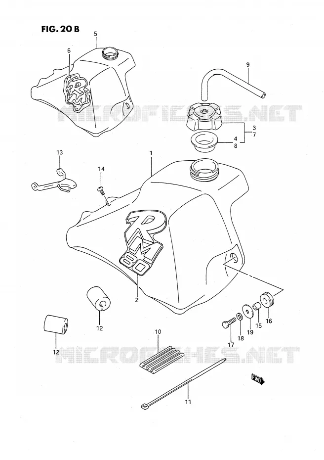 RESERVOIR D'ESSENCE (MODELE L/M) Suzuki MOTO 80 RM 1986  RM80XG(E2)