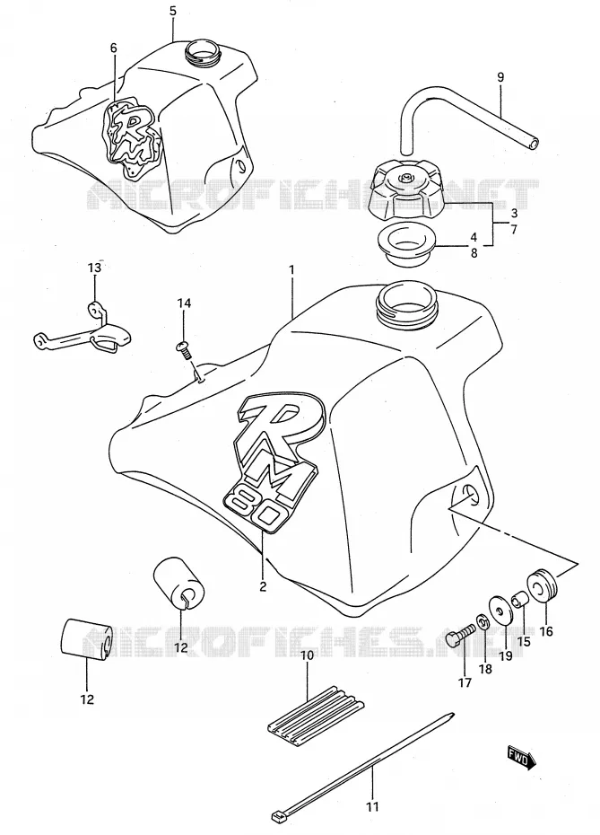 RESERVOIR D'ESSENCE (MODELE L/M) Suzuki MOTO 80 RM 1993  RM80P(E28)