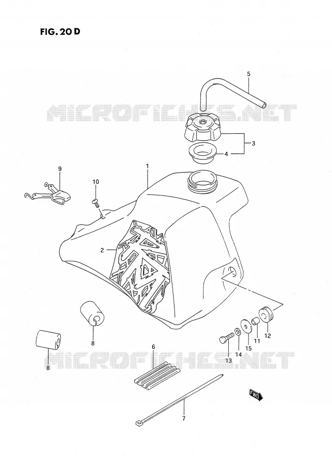 RESERVOIR D'ESSENCE (MODELE R/S) Suzuki MOTO 80 RM 1989  RM80XK(E2)