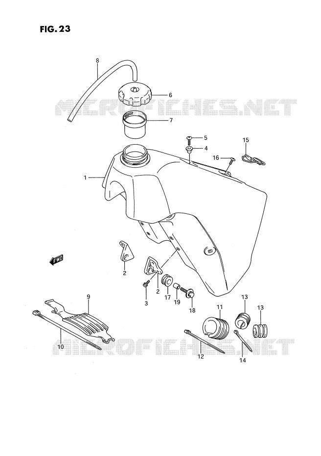 RESERVOIR D'ESSENCE Suzuki MOTO 250 RMX 1989  RMX250K(E3)
