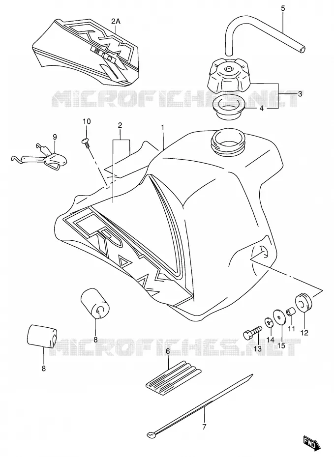 RESERVOIR D'ESSENCE Suzuki MOTO 80 RM 2001  RM80K1(P3/P28)