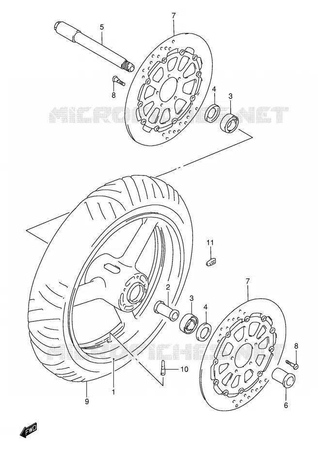 ROUE AVANT (MODELE K1) Suzuki MOTO 1000 TL-S 1998  TL1000SW(E2)