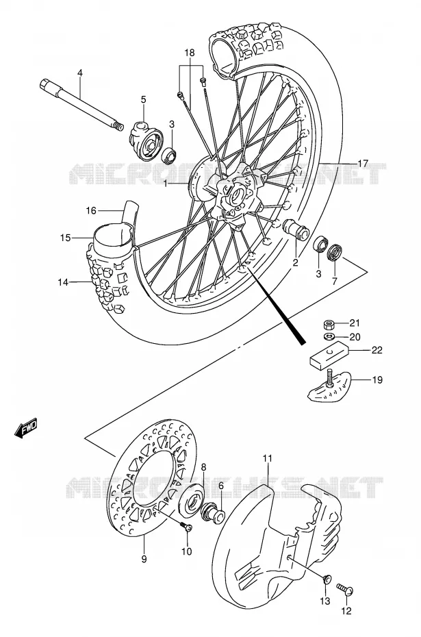 ROUE AVANT (MODELE M) Suzuki MOTO 250 RMX 1991  RMX250M(E1)