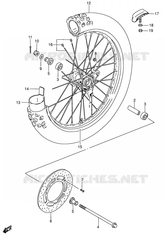 ROUE AVANT (RM85LK3/LK4) Suzuki MOTO 85 RM 2002  RM85K2(P3/P28)