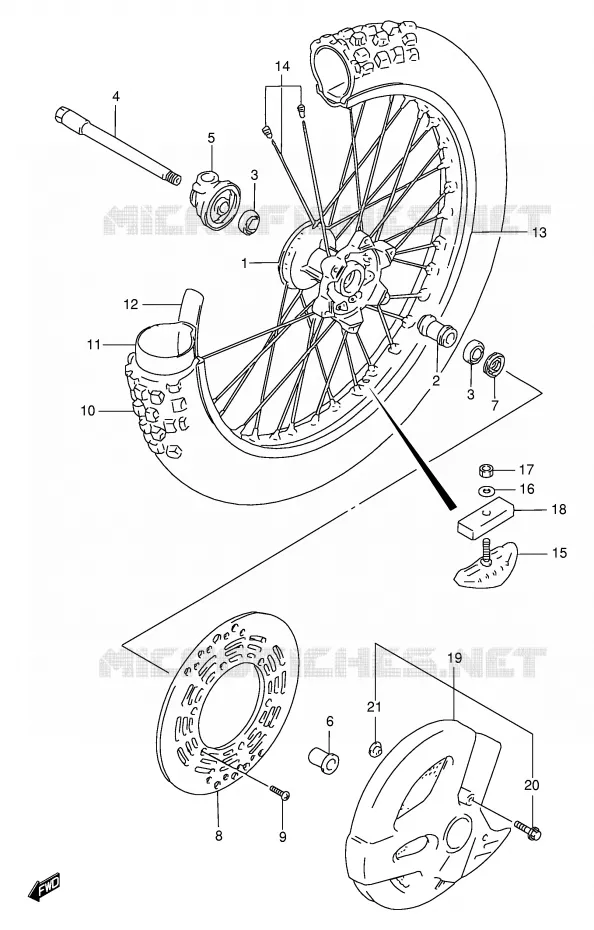 ROUE AVANT Suzuki MOTO 250 RMX 1999  RMX250X(E1)
