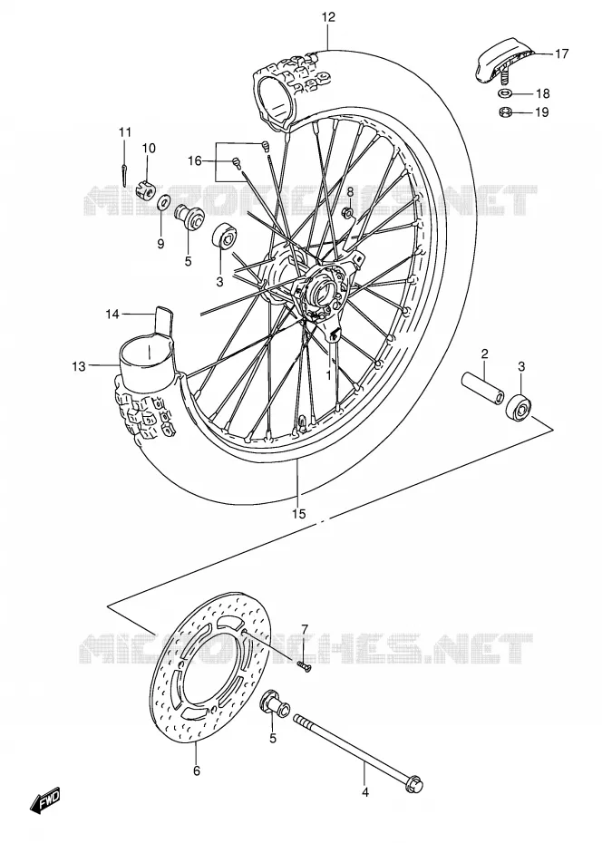 ROUE AVANT Suzuki MOTO 80 RM 1996  RM80T(E3/E28)