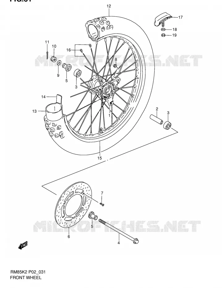 ROUE AVANT Suzuki MOTO 85 RM 2002  RM85K2(P2)