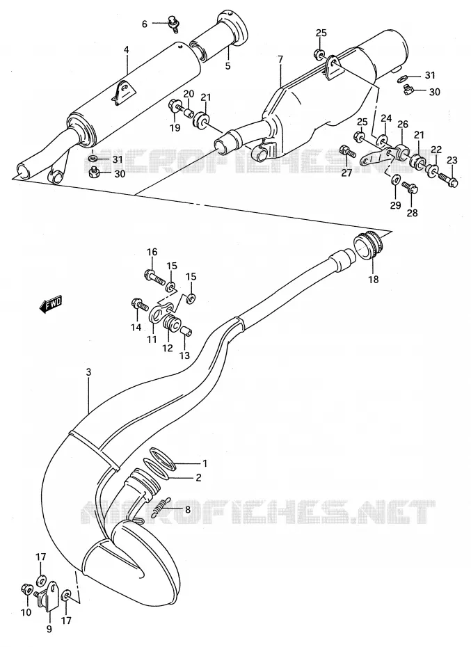 SILENCIEUX Suzuki MOTO 250 RMX 1990  RMX250L(E28)