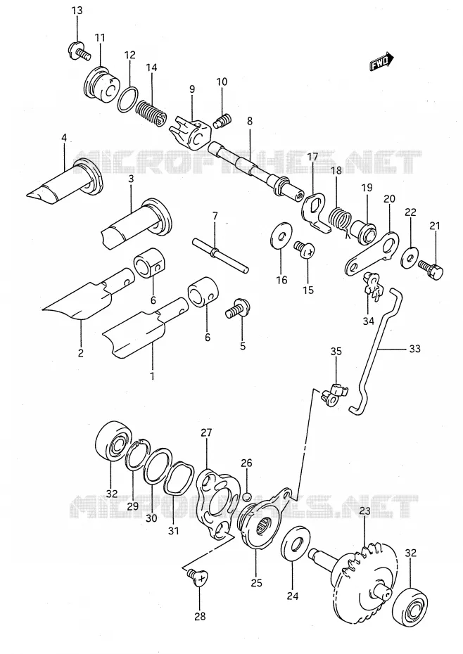 VALVE D'ECHAPPEMENT (MODELE K/L/M/N/P/R/S) Suzuki MOTO 80 RM 1987  RM80H(E28)