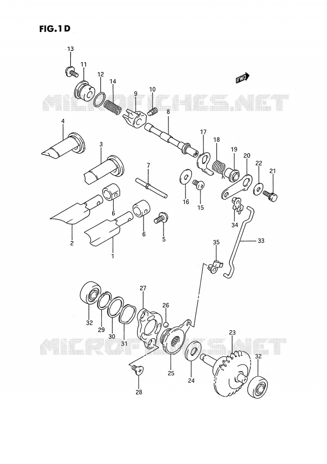 VALVE D'ECHAPPEMENT (MODELE K/L/M/N/P/R/S) Suzuki MOTO 80 RM 1990  RM80L(E3)
