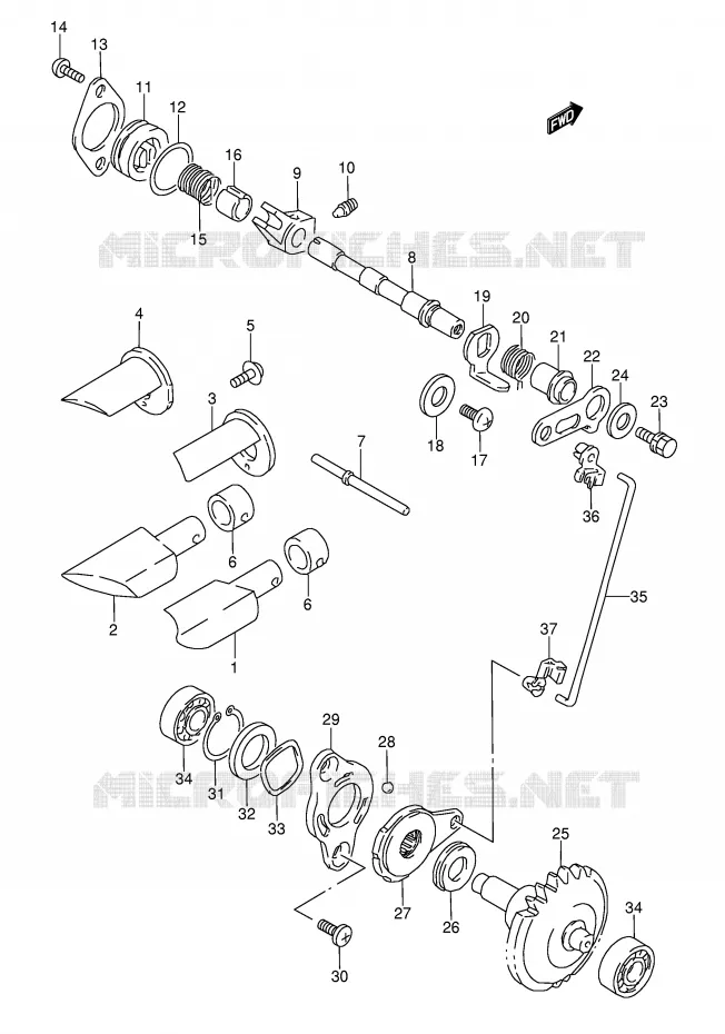 VALVE D'ECHAPPEMENT (MODELE K) Suzuki MOTO 250 RMX 1989  RMX250K(E1)