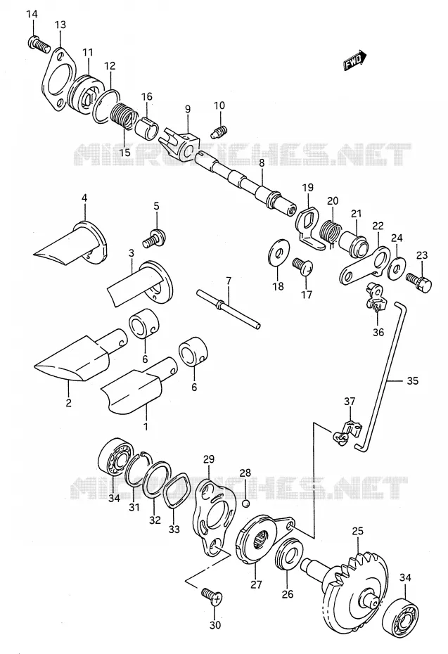 VALVE D'ECHAPPEMENT (MODELE K) Suzuki MOTO 250 RMX 1994  RMX250R(E28)