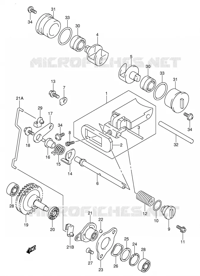 VALVE D'ECHAPPEMENT (MODELE K1) Suzuki MOTO 250 RM 2005  RM250K5(E3/E28)
