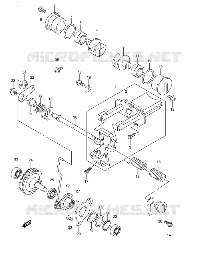 VALVE D'ECHAPPEMENT (MODELE K2) Suzuki MOTO 250 RM 2002  RM250K2(E2)