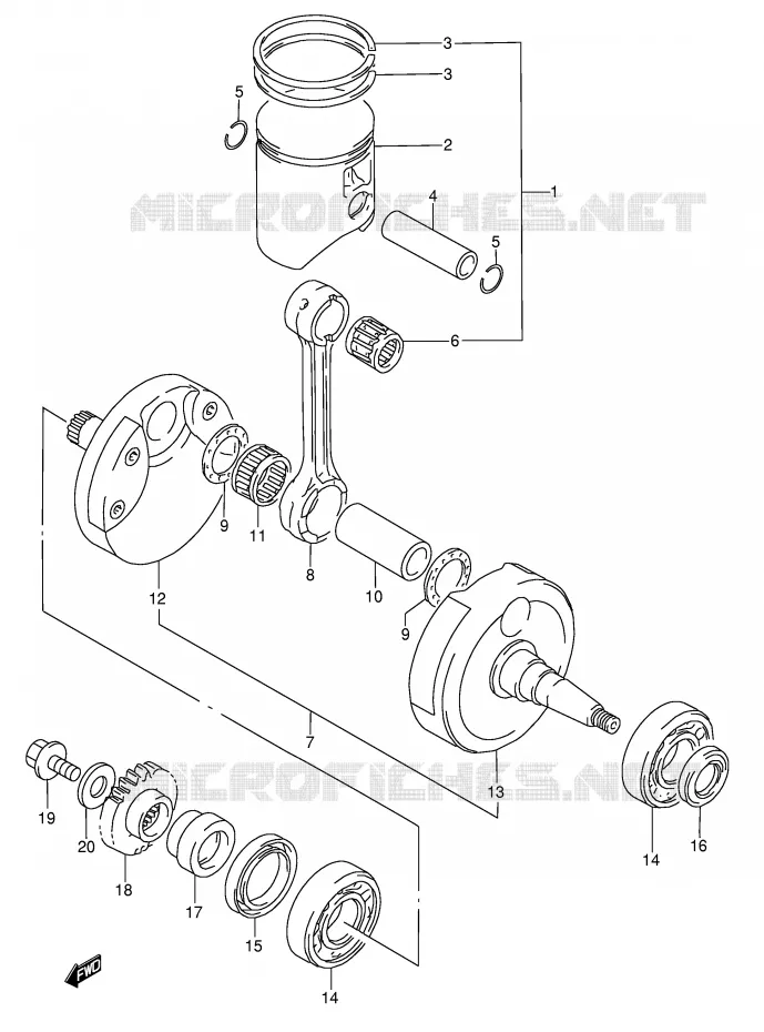 VILEBREQUIN (MODELE S/T) Suzuki MOTO 250 RMX 1993  RMX250P(E1)
