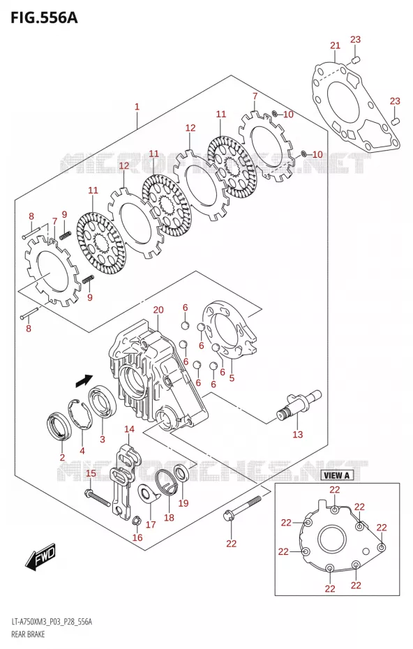 FREIN ARRIERE Suzuki QUAD 750 KINGQUAD 2023  LT-A750X M3 (P03 / P28 /P33)