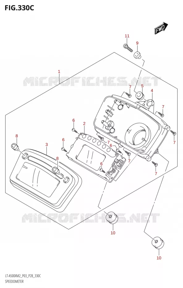 COMPTEUR (LT-A500X:M2:P33) Suzuki QUAD 500 KINGQUAD 2022  LT-A500X M2 (P03,P28,P33)