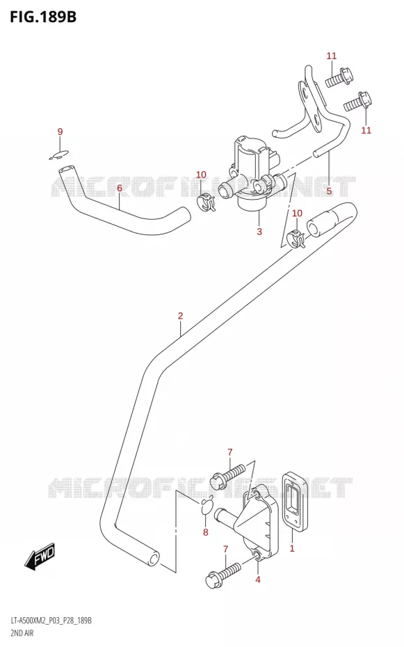 SYSTEME RECYCLAGE GAZ ECHAPPEMENT (LT-A500X:M2:P28) Suzuki QUAD 500 KINGQUAD 2022  LT-A500X M2 (P03,P28,P33)