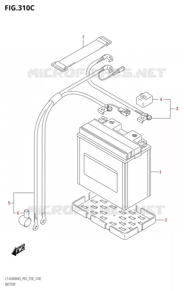 BATTERIE (LT-A500X:M3:P33) Suzuki QUAD 500 KINGQUAD 2023  LT-A500X M3 (P03,P28,P33)