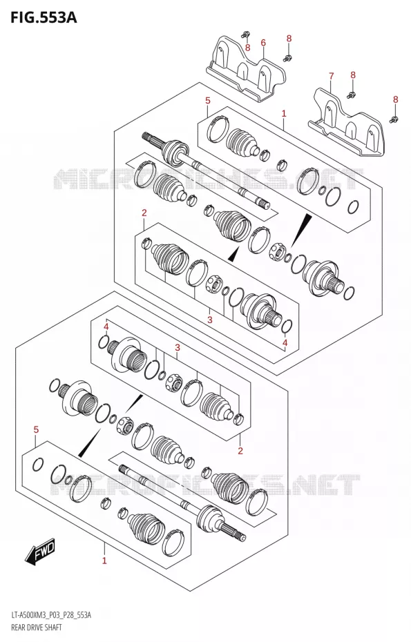 CARDAN ARRIERE Suzuki QUAD 500 KINGQUAD 2023  LT-A500X M3 (P03,P28,P33)