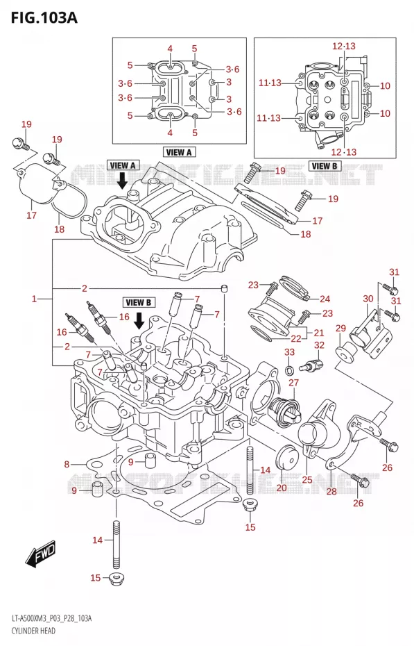 CULASSE Suzuki QUAD 500 KINGQUAD 2023  LT-A500X M3 (P03,P28,P33)