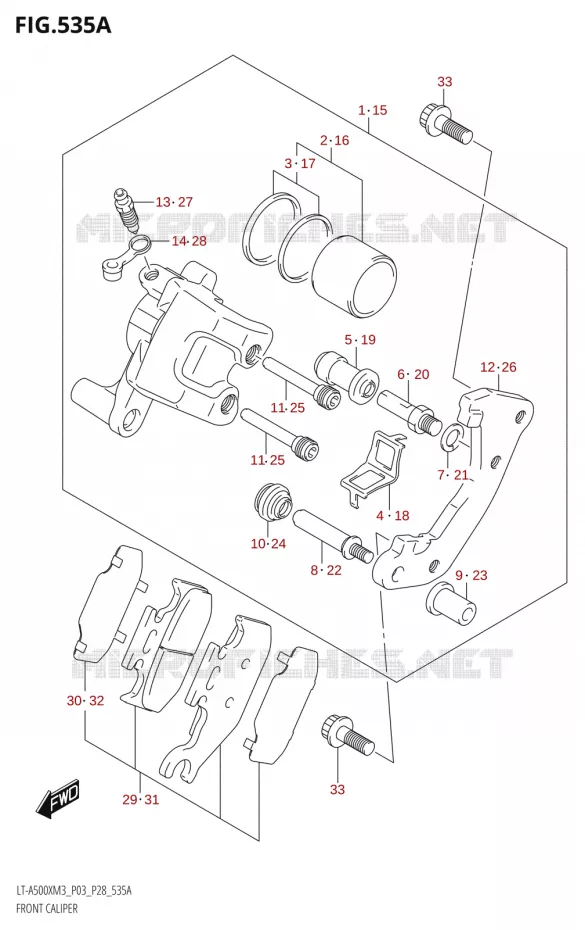 ETRIER DE FREIN AVANT Suzuki QUAD 500 KINGQUAD 2023  LT-A500X M3 (P03,P28,P33)