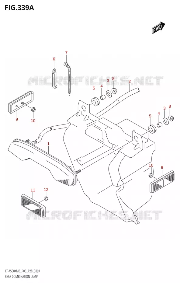 FEU ARRIERE Suzuki QUAD 500 KINGQUAD 2023  LT-A500X M3 (P03,P28,P33)