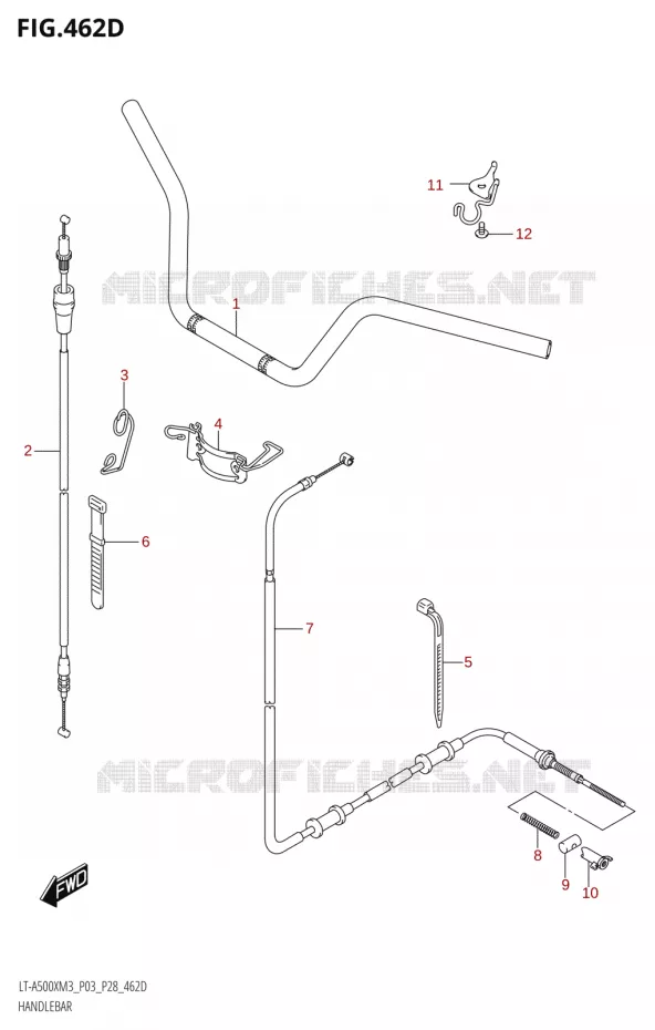 GUIDON (LT-A500XP:M3:P03) Suzuki QUAD 500 KINGQUAD 2023  LT-A500X M3 (P03,P28,P33)