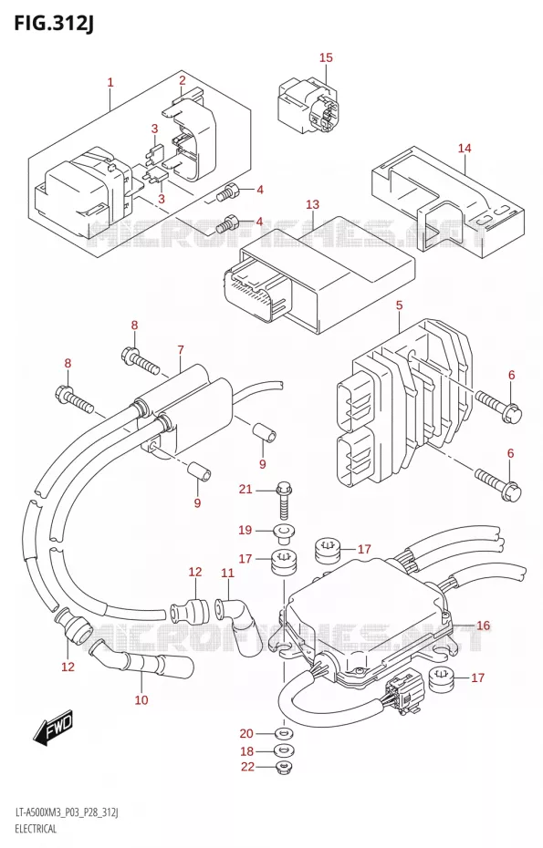 PARTIE ELECTRIQUE (LT-A500XPZ:M3:P33) Suzuki QUAD 500 KINGQUAD 2023  LT-A500X M3 (P03,P28,P33)