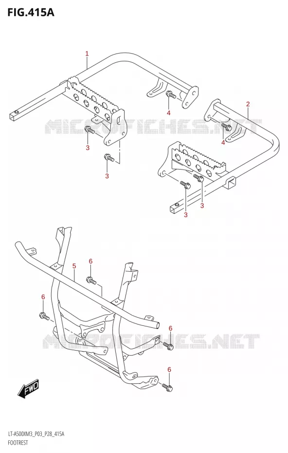 REPOSE PIEDS Suzuki QUAD 500 KINGQUAD 2023  LT-A500X M3 (P03,P28,P33)