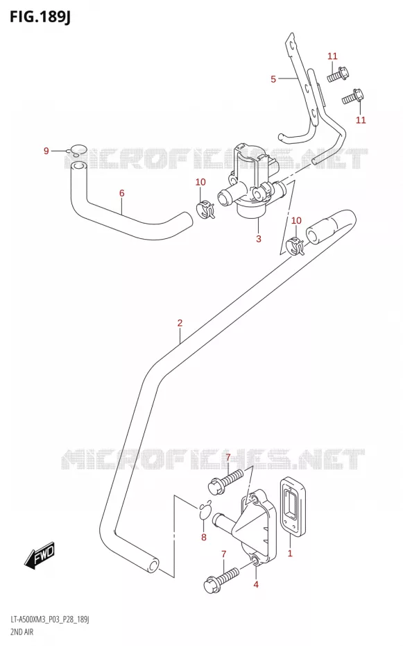 SYSTEME RECYCLAGE GAZ ECHAPPEMENT (LT-A500XPZ:M3:P33) Suzuki QUAD 500 KINGQUAD 2023  LT-A500X M3 (P03,P28,P33)