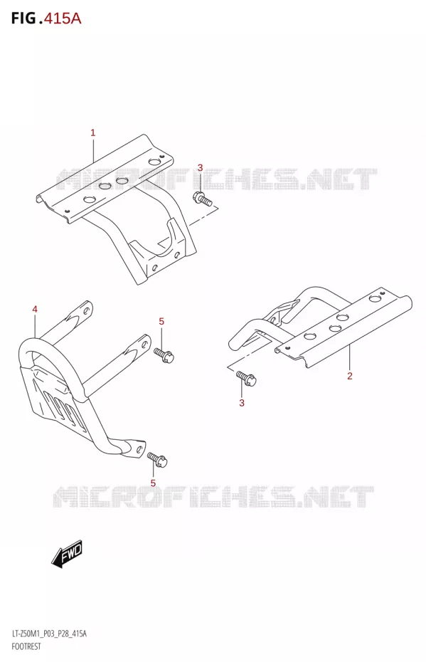 REPOSE PIEDS Suzuki QUAD 50 QUADSPORT 2021  LT-Z50 M1 (P03 / P28)