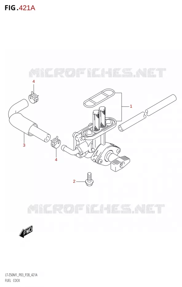 ROBINET D'ESSENCE Suzuki QUAD 50 QUADSPORT 2021  LT-Z50 M1 (P03 / P28)