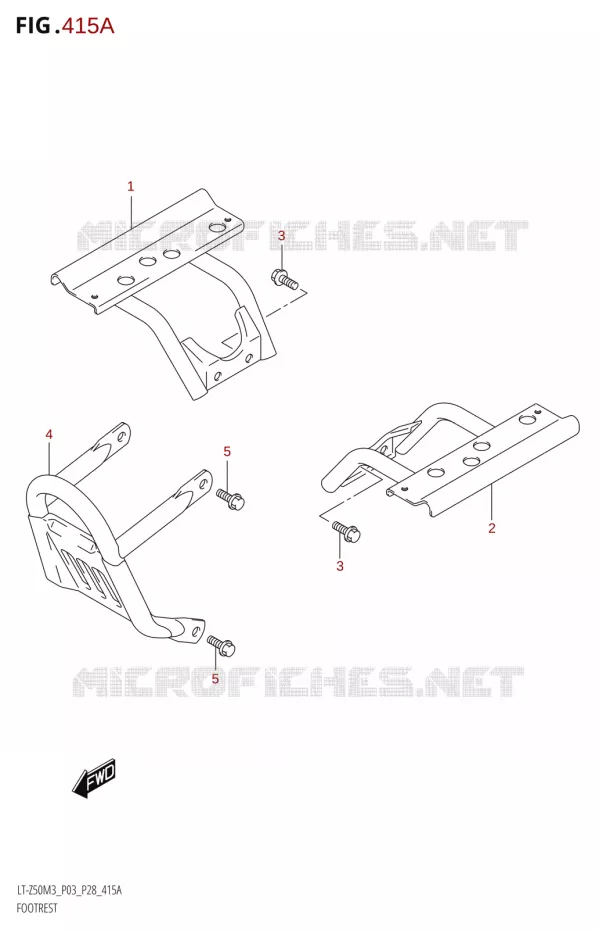 REPOSE PIEDS Suzuki QUAD 50 QUADSPORT 2023  LT-Z50 M3 (P03 / P28)