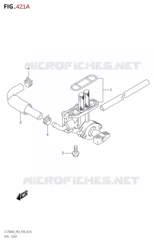 ROBINET D'ESSENCE Suzuki QUAD 50 QUADSPORT 2023  LT-Z50 M3 (P03 / P28)
