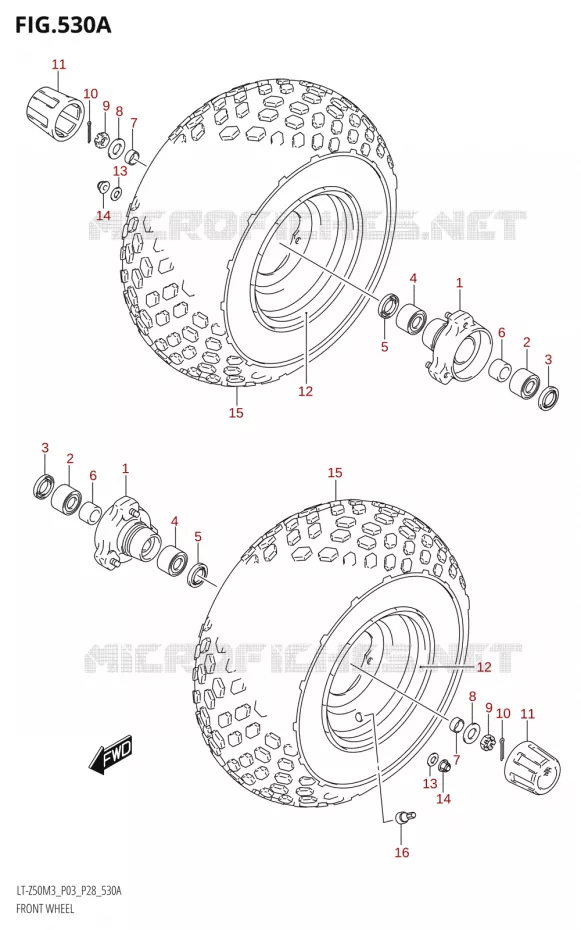 ROUE AVANT Suzuki QUAD 50 QUADSPORT 2023  LT-Z50 M3 (P03 / P28)