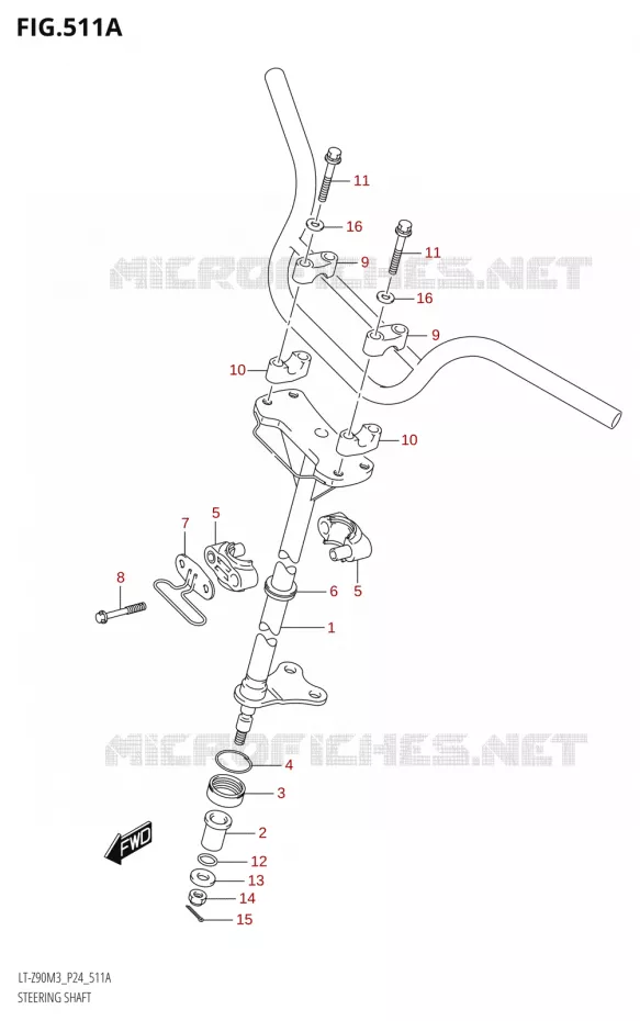COLONNE DE DIRECTION Suzuki QUAD 90 QUADSPORT 2023  LT-Z90 M3 (P03,P28)