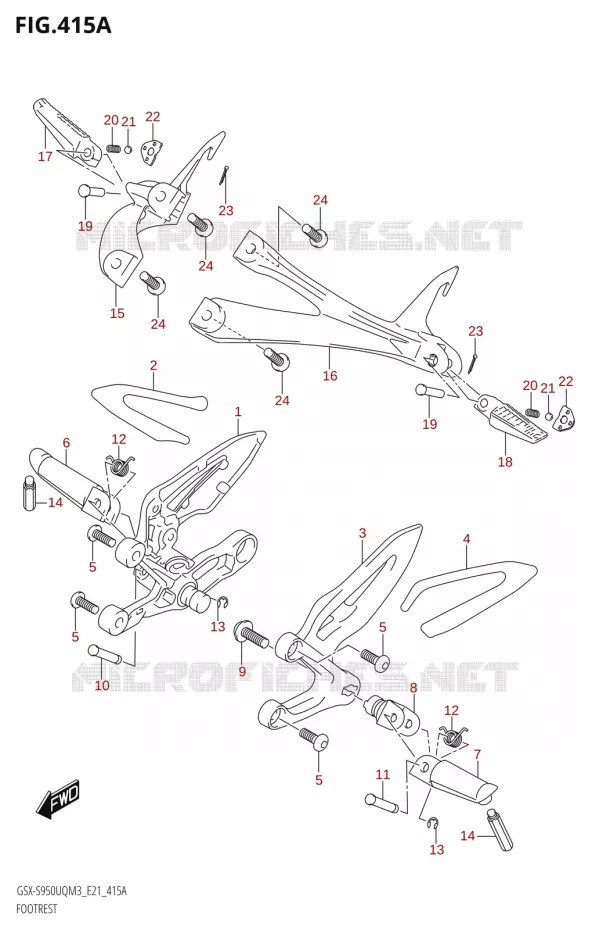 REPOSE PIEDS Suzuki MOTO 950 GSX-S 2023  GSX-S950UQM3 (E21)